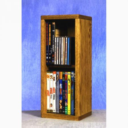 Solid Oak 2 Row Dowel CD/DVD Cabinet Tower