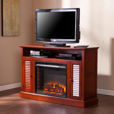 Antebellum Media Fireplace - Classic Mahogany