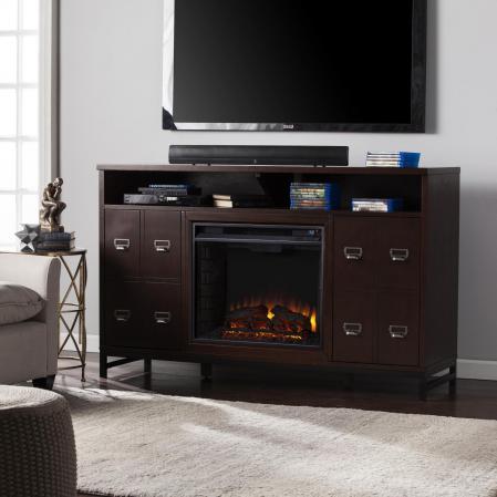 Rutherford Electric Fireplace Media Stand - Espresso
