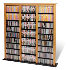 Oak & Black Triple Width Barrister Tower