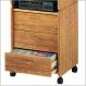Solid Hardwood Media Cabinet with Casters (Oak)
