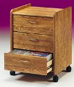 Stackable Solid Hardwood Media Cabinet (Oak)