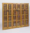 Triple Wide Mission Media Storage Cabinet With Tempered Glass