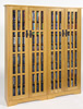Double-Wide, Tall Mission Media Cabinet, Solid Oak Veneer, Glass Doors