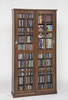 Glass Sliding, 2-Door Mission Media Cabinet �Hardwood Veneer