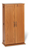 Small Hybrid Media Storage Cabinet-Locking (Oak/Black)