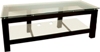 SL Series 2 Shelf 64 inch TV Stand, Wood and Glass