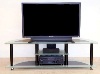 TV Stand with AV Shelves (Black)