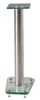 Tempered Glass & Steel Speaker Stand (Silver Pair)