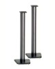 Black Satin Finish 35 1/2 inch Speaker Stands with curved base