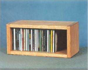 Solid Oak Desktop Or Shelf Cd Cabinet