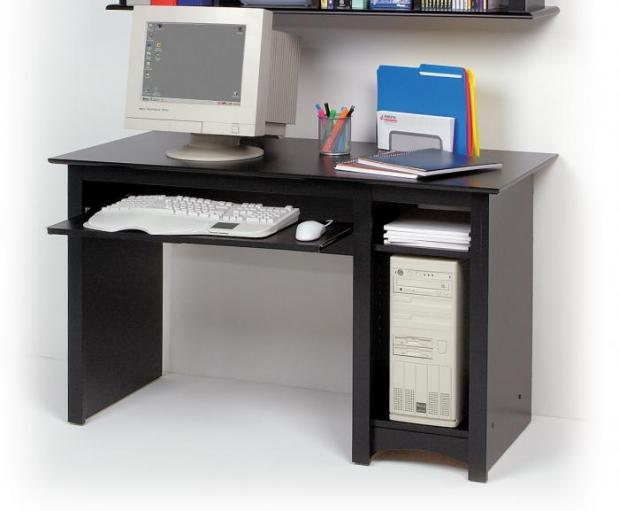 White Floating Desk With Storage