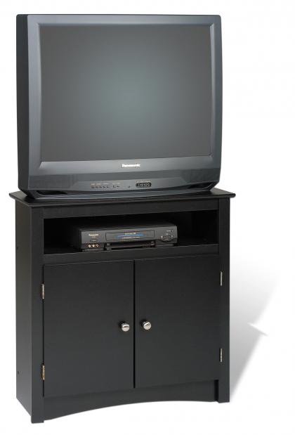 Black Tall Corner TV Cabinet