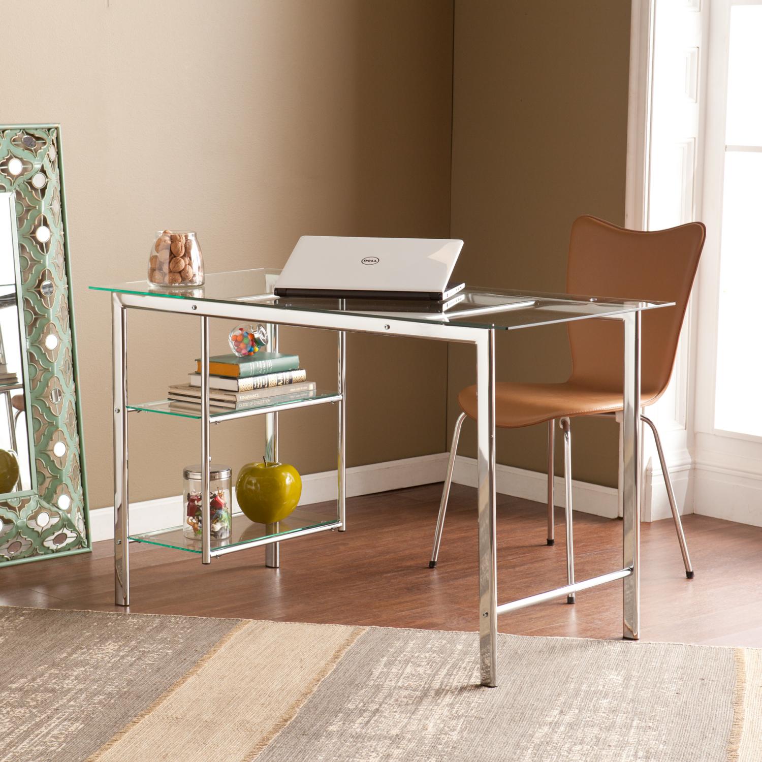 Oslo Chrome Glass Desk