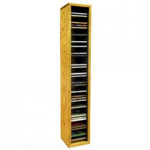 Solid Oak Tower For Cd'S (Individual Locking Slots)