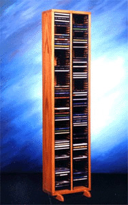 Solid Oak Tower For Cd'S (Individual Locking Slots)