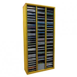 Solid Oak Tower For Cd'S (Individual Locking Slots)