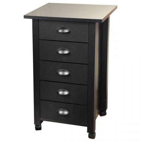 5-Drawer Mobile Cart black