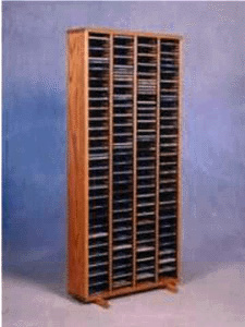 Solid Oak Tower For Cd'S (Individual Locking Slots)