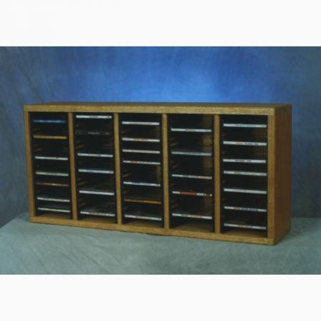 Solid Oak Tower For Cd'S (Individual Locking Slots)