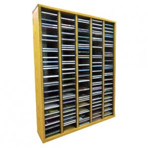 Solid Oak Tower For Cd'S (Individual Locking Slots)