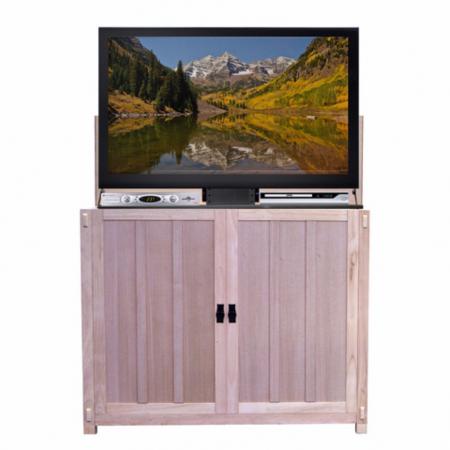 Elevate Mission Oak - Unfinished TV Lift Cabinet
