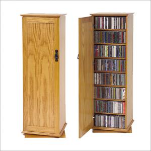 500 Cd Capacity 2-Door Spinning Tower, Hardwood Veneer