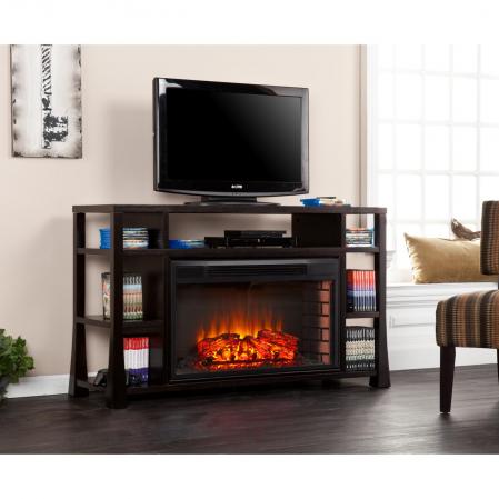 Stockton Media Electric Fireplace - Ebony Stain