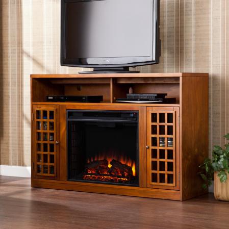 Narita Media Electric Fireplace - Glazed Pine