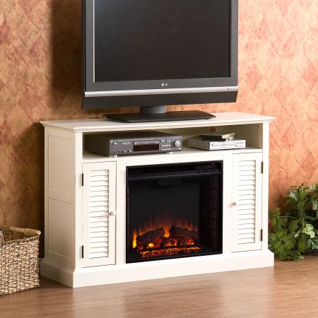 Antebellum Media Electric Fireplace - Antique White