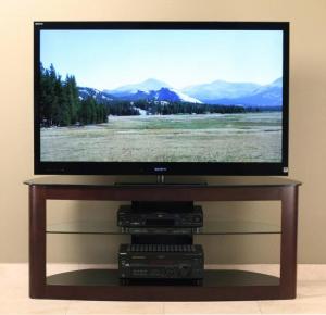 Flat Panel TV Stand With 2 Av Component Shelves